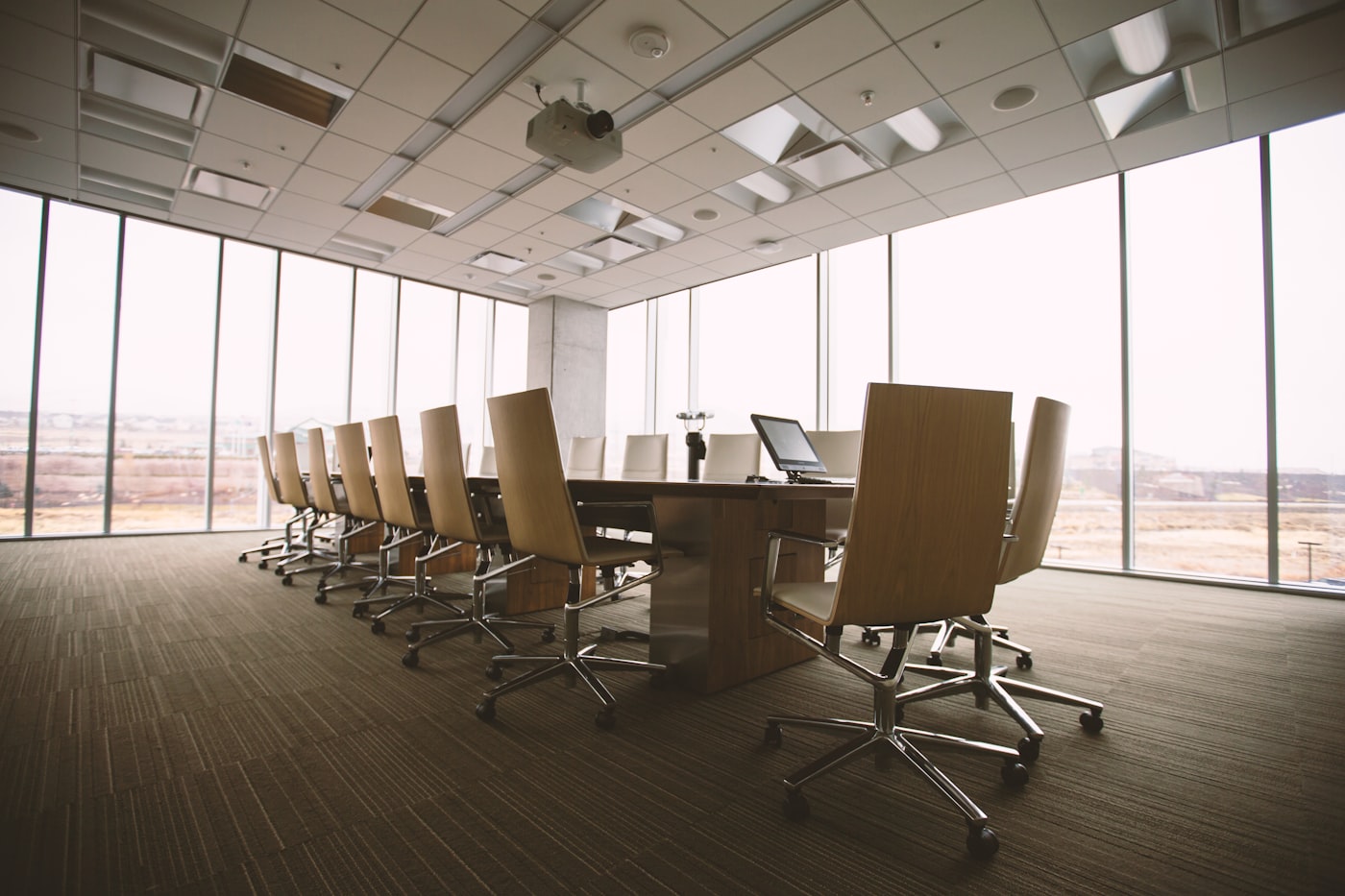 Elegant corporate boardroom